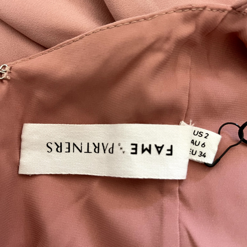 Fame and Partners Maxi Dress Womens 2 Pink Sleeveless Crossback Side Slit NWT - Picture 16 of 16